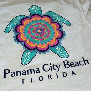 Floral Turtle - Panama City Beach Florida - Fruit of the Loom Tee